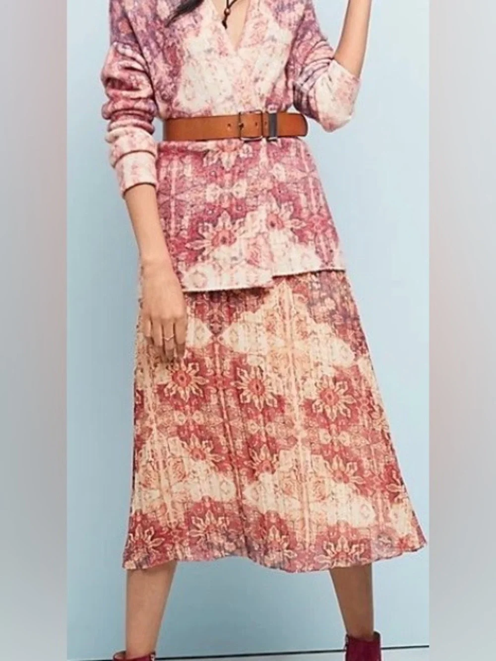 Anthropologie Akemi and Kin pleated Laurel Canyon midi skirt. Small. NWT - Picture 5 of 12